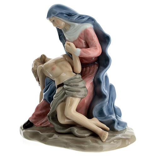Scena Pietà porcellana 12x12x8 cm 3
