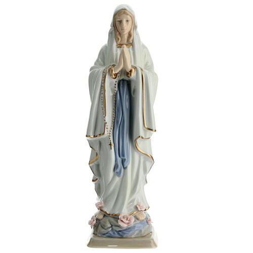 Our Lady of Lourdes, Navel painted porcelain statue, 9 in 1