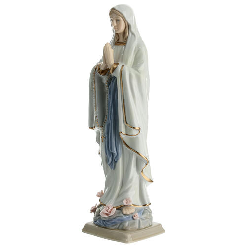Our Lady of Lourdes, Navel painted porcelain statue, 9 in 2