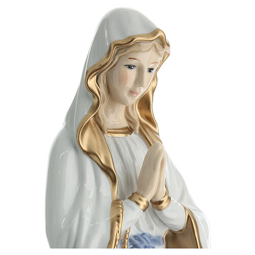 Notre-Dame de Lourdes statue porcelaine colorée Navel 40 cm 2