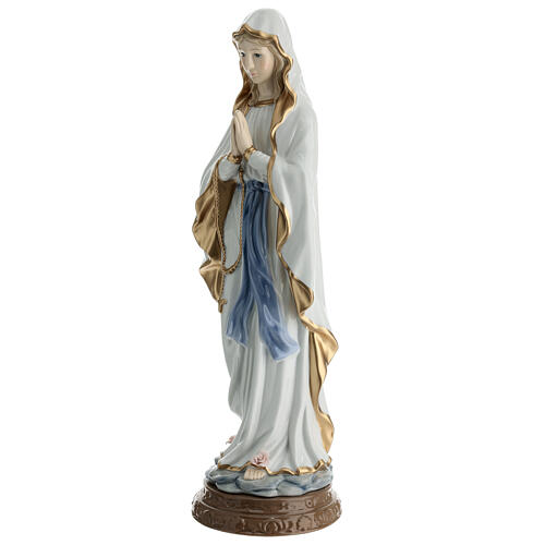 Notre-Dame de Lourdes statue porcelaine colorée Navel 40 cm 3