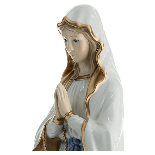 Notre-Dame de Lourdes statue porcelaine colorée Navel 40 cm 4