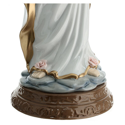 Notre-Dame de Lourdes statue porcelaine colorée Navel 40 cm 6