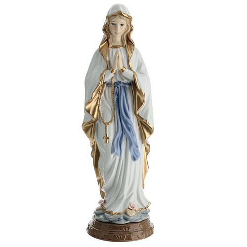 Madonna di Lourdes statua porcellana colorata Navel 40 cm 1