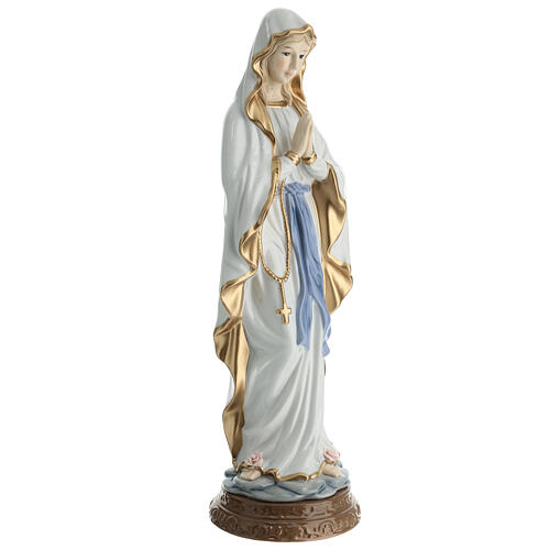Nossa Senhora de Lourdes imagem porcelana colorida Navel 40 cm 5