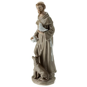 Statue Saint François porcelaine Navel colorée 20 cm