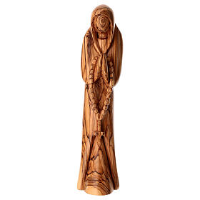 Statua legno d'ulivo Terrasanta Madonna con rosario 34 cm 