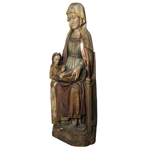 Saint Anne statue in old finishing painted wood 118 cm, Bethleem 3