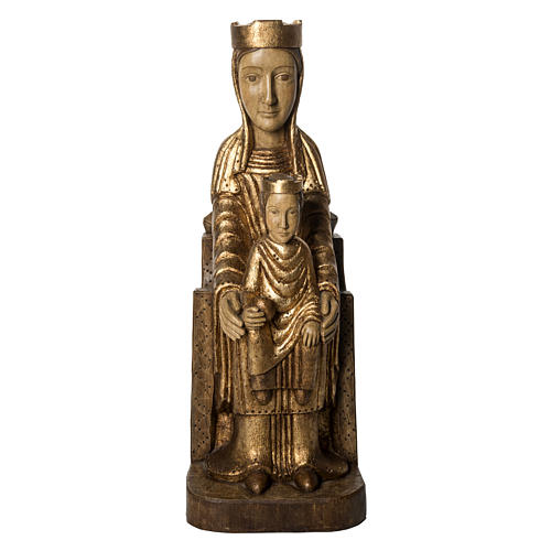 Crowned Virgin of Seez in gold finishing painted wood 66cm Bethl 1