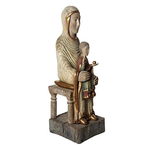 Seat of Wisdom statue in old finishing painted wood 72cm Bethlee 2