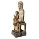 Seat of Wisdom statue in old finishing painted wood 72cm Bethlee s3