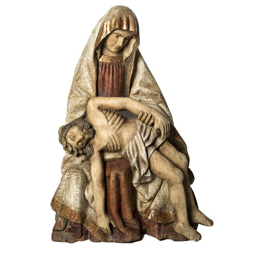 Gran Pietà in old finishing painted wood 110 cm, Bethlehe 1