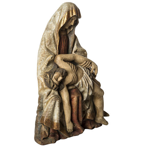 Gran Pietà in old finishing painted wood 110 cm, Bethlehe 2