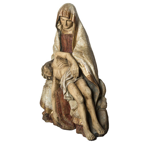 Gran Pietà in old finishing painted wood 110 cm, Bethlehe 3
