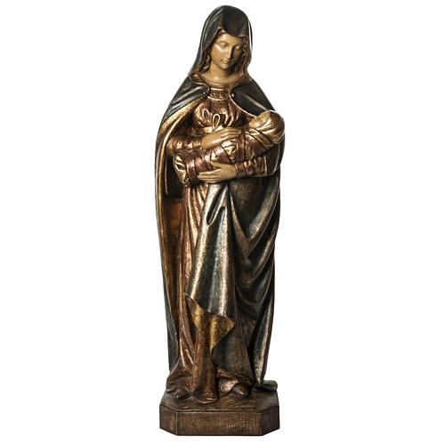Our Lady and Child in gold finishing painted wood 100cm Bethleem 1