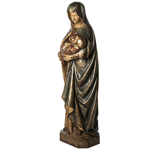 Our Lady and Child in gold finishing painted wood 100cm Bethleem 3