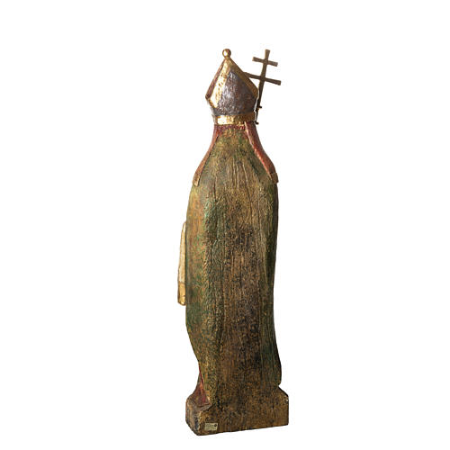 Statue Saint Evêque, 95cm in painted wood, Bethléem 4