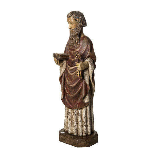 Saint Peter statue, 80cm in painted wood, Bethléem 3