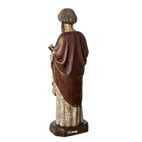 Saint Peter statue, 80cm in painted wood, Bethléem 4