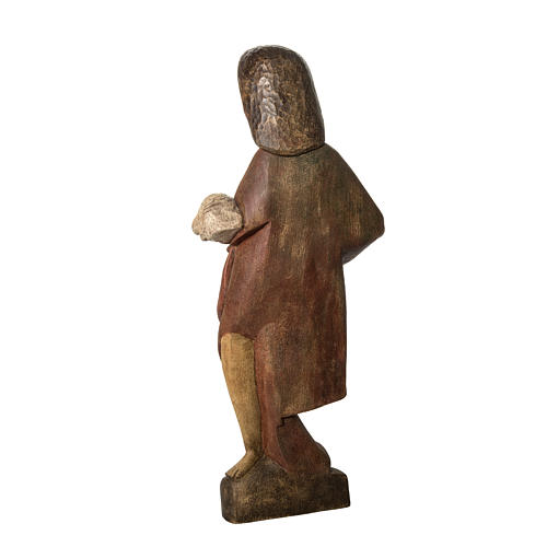 Saint John the Babtist statue, 89cm in painted wood, Bethléem 4