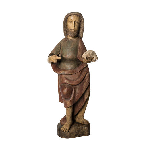 Saint John the Babtist statue, 89cm in painted wood, Bethléem 1