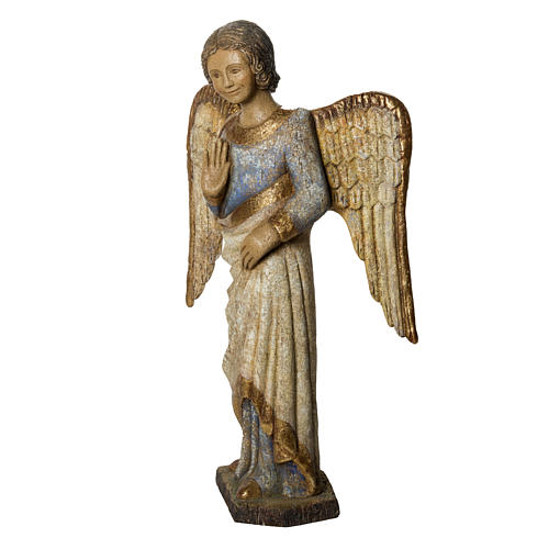 Ange au Sourire de Reims 72 cm legno finitura antica 3