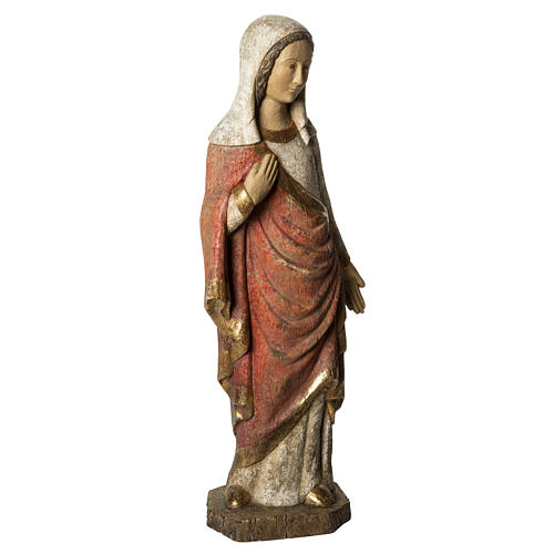 Virgin Annunciation statue, 74cm in painted wood, Bethléem 2