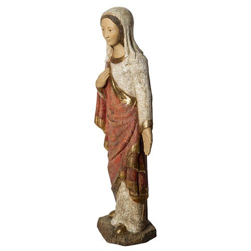 Virgin Annunciation statue, 74cm in painted wood, Bethléem 3