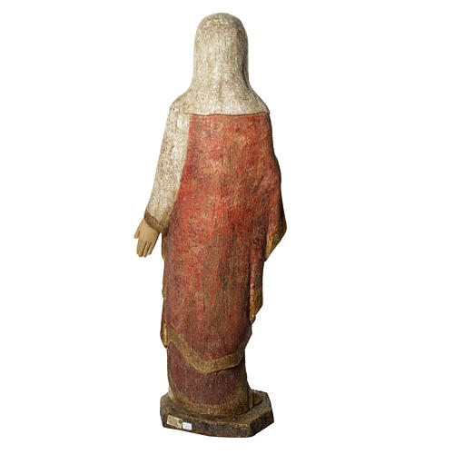Virgin Annunciation statue, 74cm in painted wood, Bethléem 4