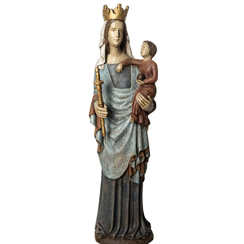 Notre Dame de Borguillon statue, 74 cm in painted wood, Bethlée 1