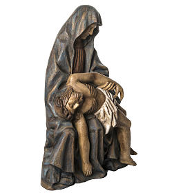 Grande Pieta 110 cm bois peint Bethléem