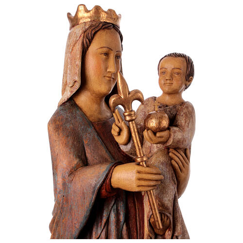 Vierge du Lyonnais statue in painted Bethléem wood 100cm 4
