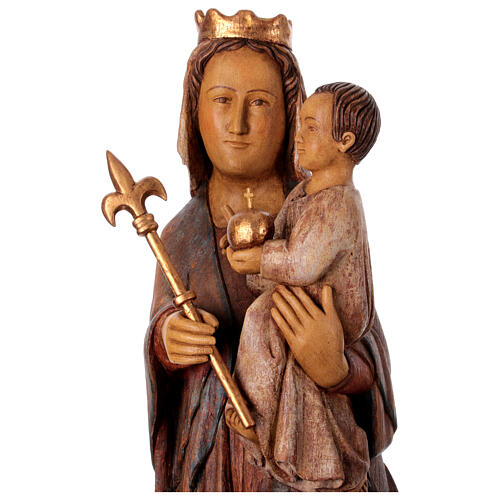 Vierge du Lyonnais statue in painted Bethléem wood 100cm 8