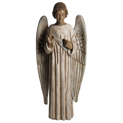 Annunciation Angel statue in painted Bethléem wood 100cm 1