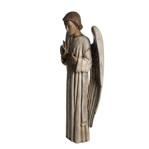 Annunciation Angel statue in painted Bethléem wood 100cm 3