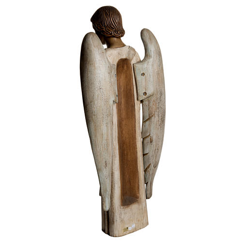Annunciation Angel statue in painted Bethléem wood 100cm 4
