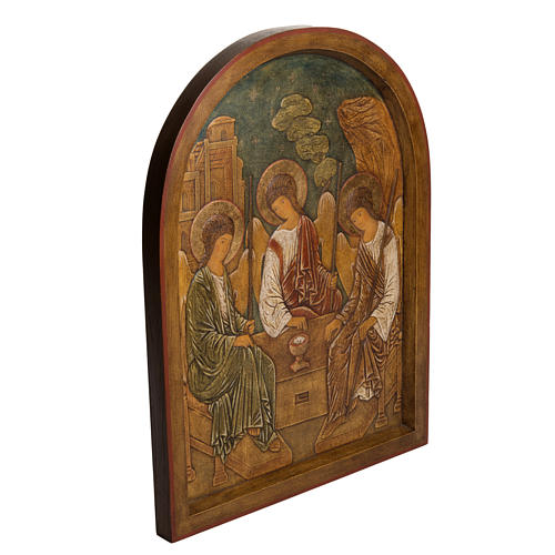 Holy Trinity Bas-relief in painted Bethléem wood 62cm 2