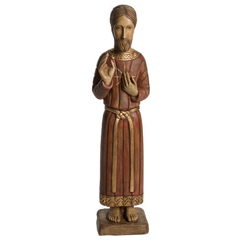 Sacred Heart of Jesus statue, Gothic, in panted Bethléem wood 5 1