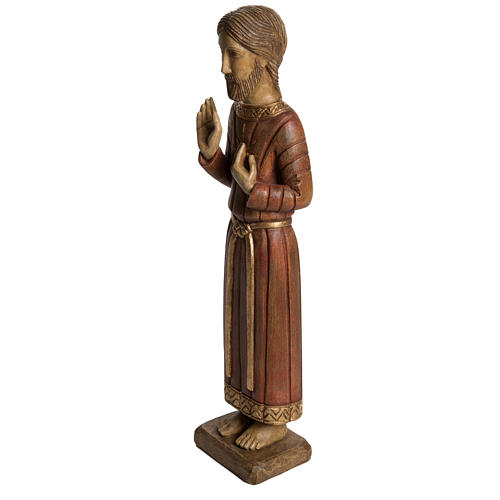 Sacred Heart of Jesus statue, Gothic, in panted Bethléem wood 5 3