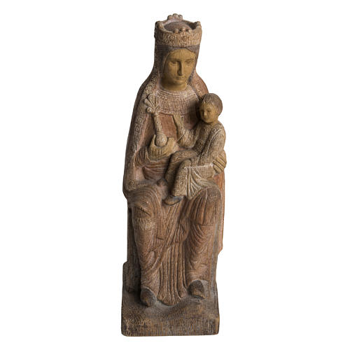 Virgin of Solsona statue in painted Bethléem wood, antique fini 1