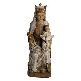 Madonna of Rosay statue in painted Bethléem wood, 42 cm