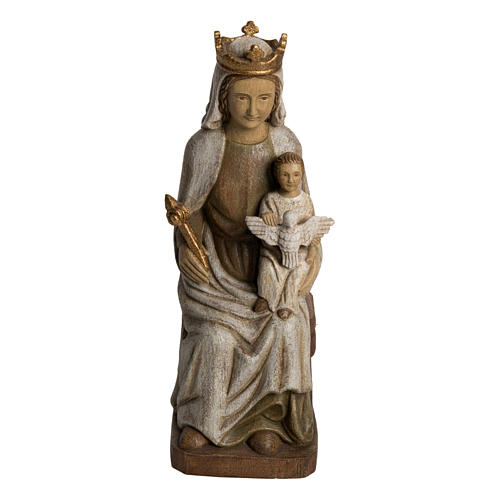 Madonna of Rosay statue in painted Bethléem wood, 42 cm 1