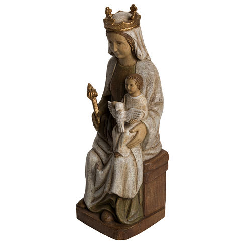 Madonna of Rosay statue in painted Bethléem wood, 42 cm 3
