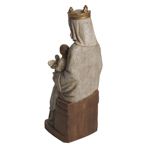 Madonna of Rosay statue in painted Bethléem wood, 42 cm 4
