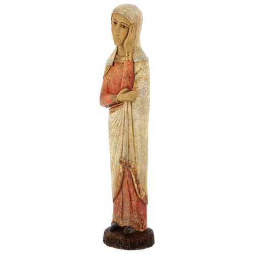 Our Lady of Calvary statue in painted Bethléem wood, antique fi 3