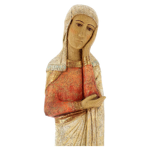 Our Lady of Calvary statue in painted Bethléem wood, antique fi 4