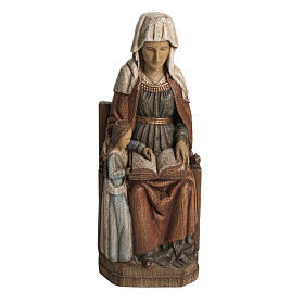 Saint Anne, young Virgin Mary statue in painted Bethléem wood,