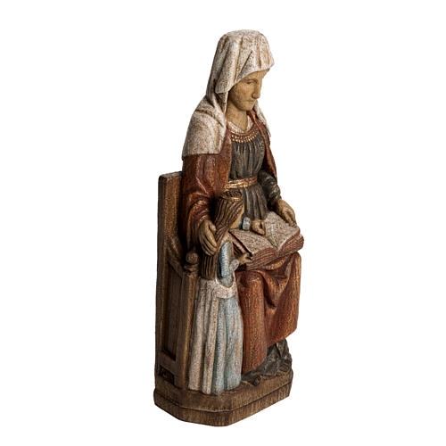 Saint Anne, young Virgin Mary statue in painted Bethléem wood, 2