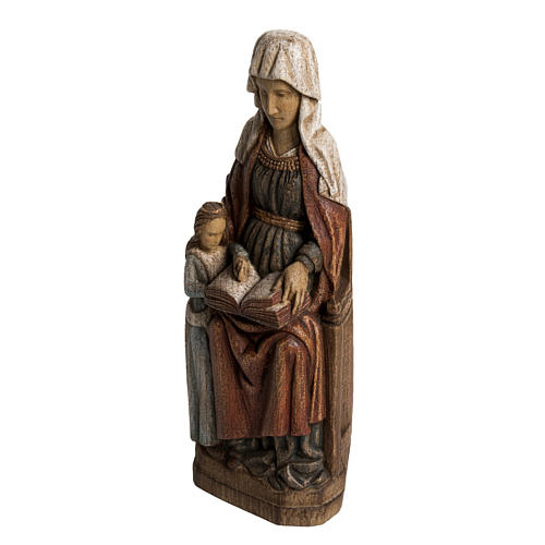 Saint Anne, young Virgin Mary statue in painted Bethléem wood, 3
