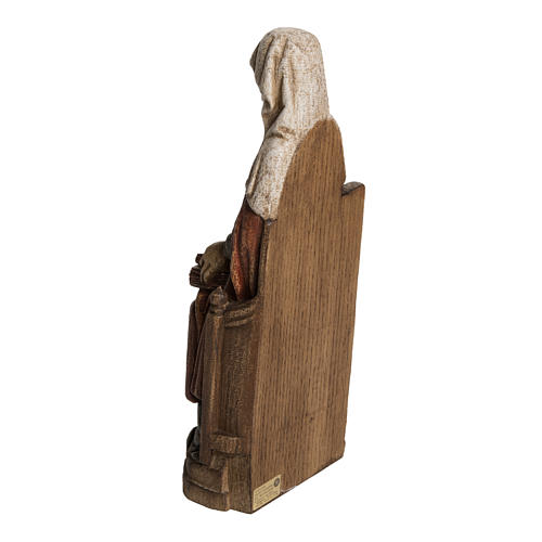 Saint Anne, young Virgin Mary statue in painted Bethléem wood, 4